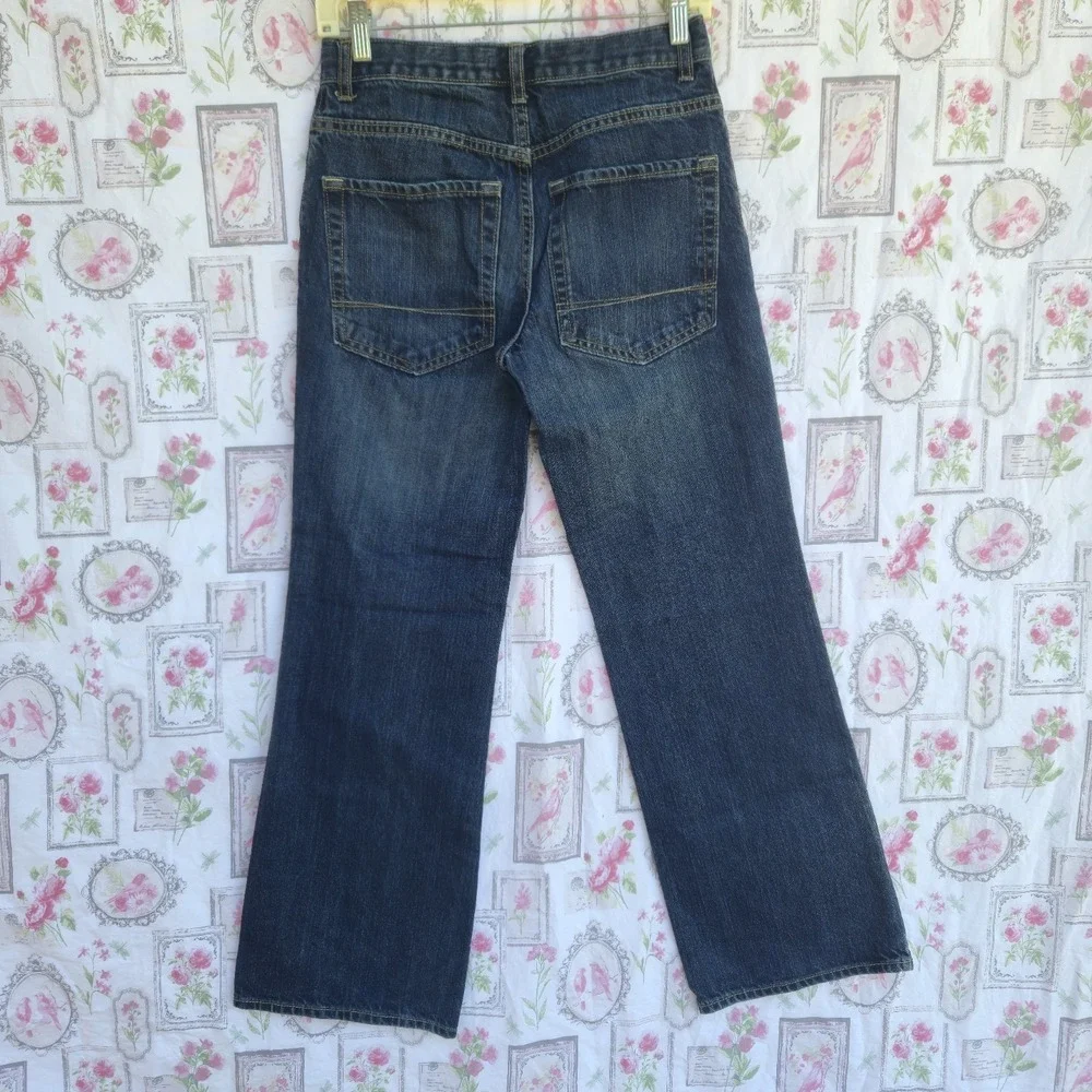 Vintage Old Navy Bootcut Jeans Boys 16 Dark Wash Blue Denim Y2K Style‎ Skater
